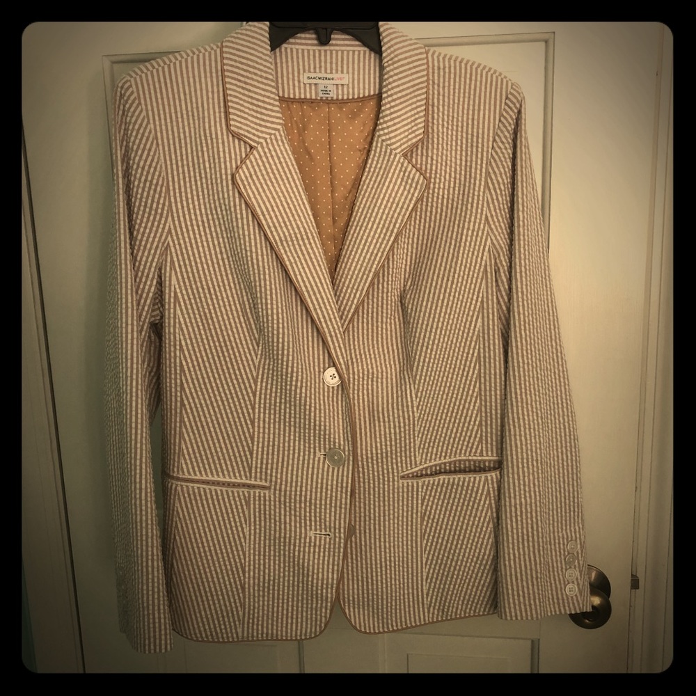 Isaac Mizrahi Live seersucker blazer sz 12